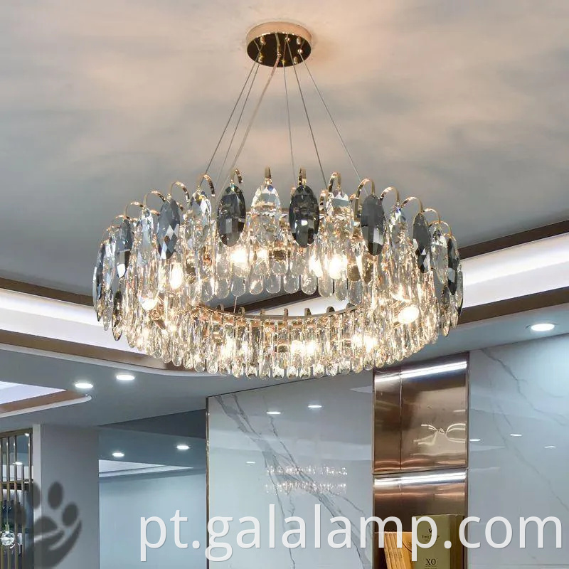 Lustre de cristal elegante K9 para decoração moderna da sala de estar